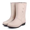 Fashion Rain Shoes Women's Medium Tube Warm Rain Boots Non-slip Women's Water Shoes Rubber Shoes Adult Cotton Water Boots Overshoes