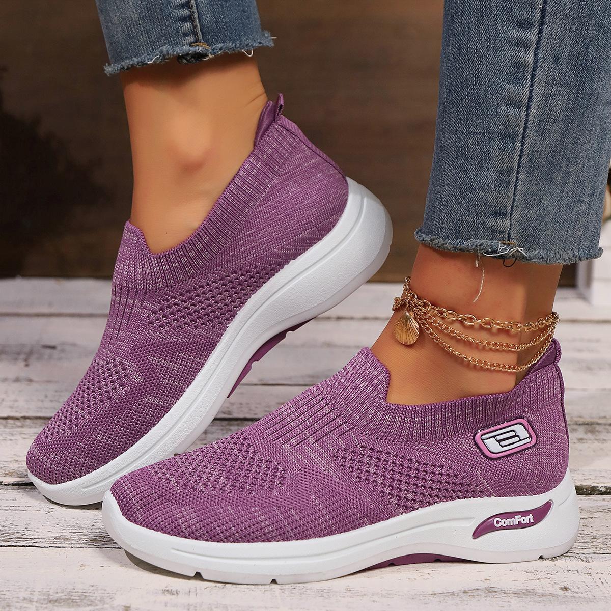 

Summer breathable casual shoes soft sole one pedal lazy shoes women s shoes 36 фіолетовий
