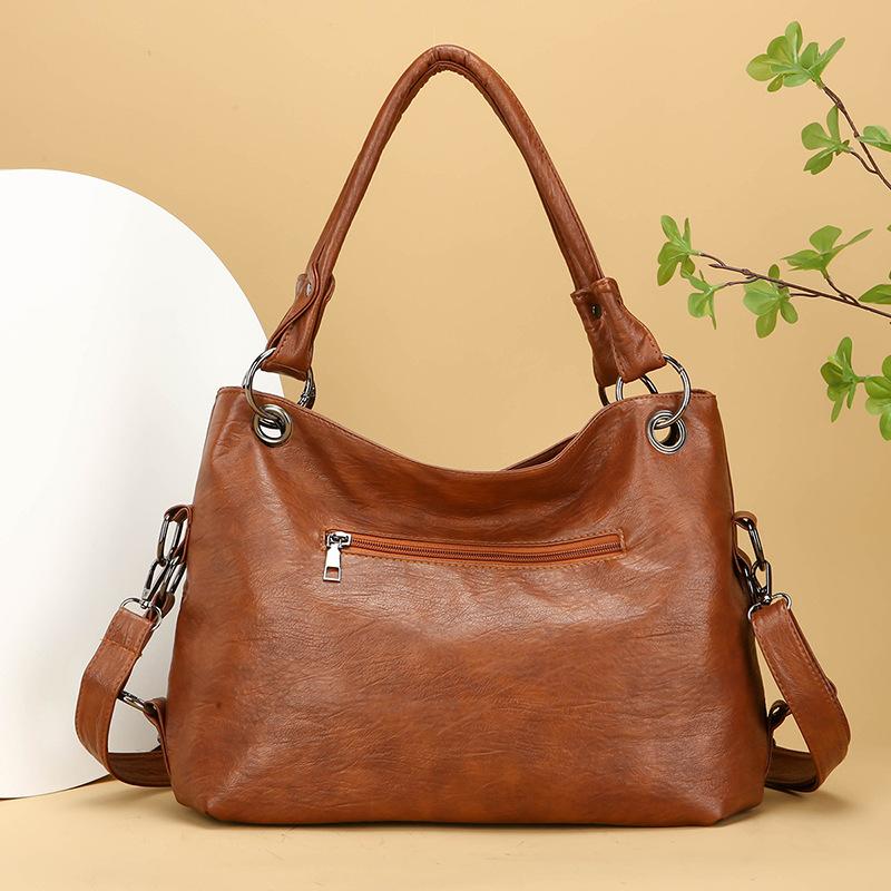Women's bag new large-capacity handbag fringed soft big bag fashionable oblique span bag shoulder bag