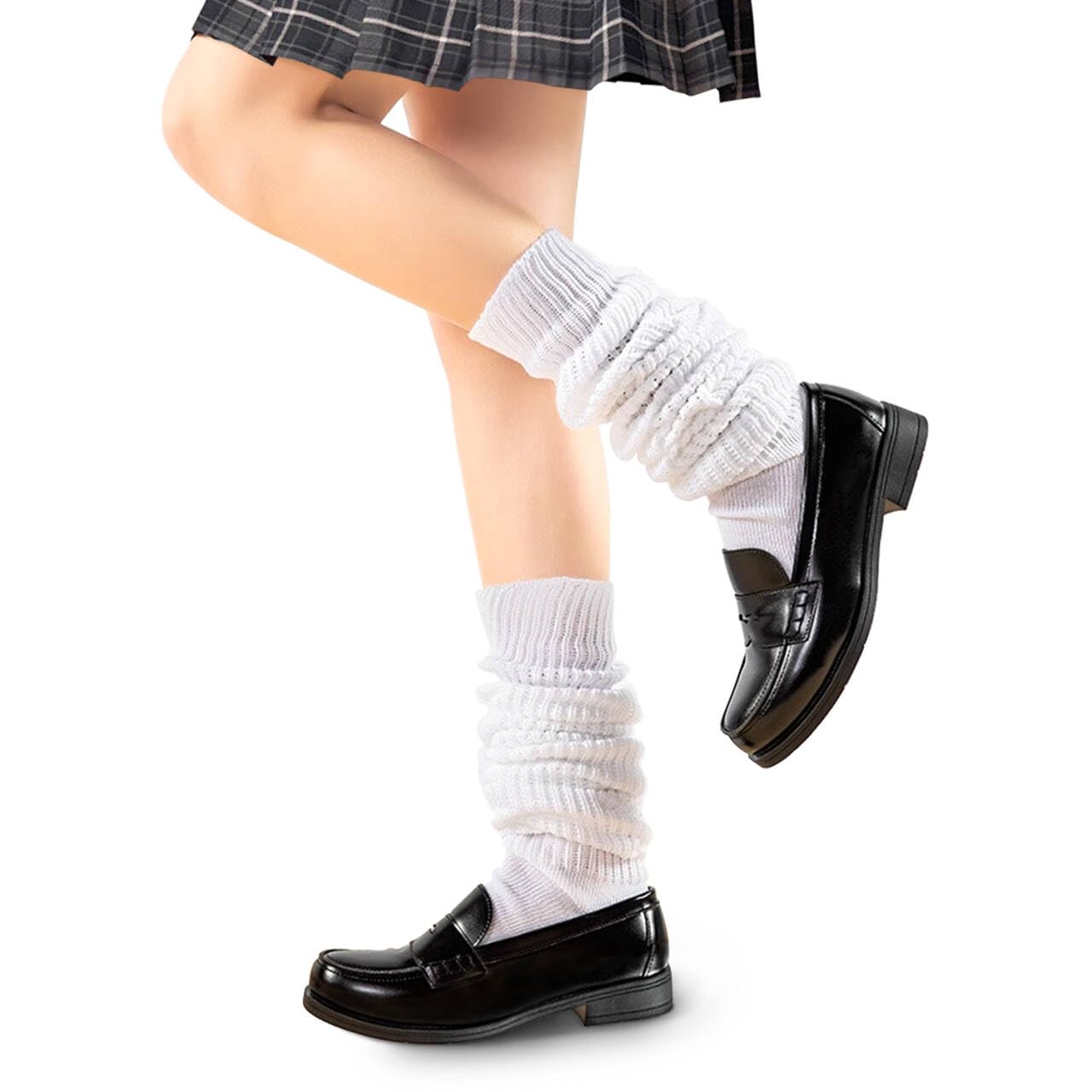 

Trnvco Свободные школьные носки для ног Вязаные носки для средней и старшей школы Холод Идеально для и Костюмы Носки, Белый, 80см/120см, Форма, Гетры,