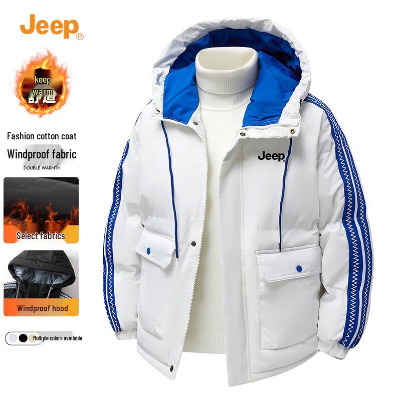 

JEEP Men s 2025 Winter Hooded Windbreaker Padded Jacket S