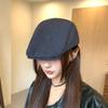 American retro-style women's autumn and winter plain solid color versatile beret, duckbill cap, newsboy cap, artist hat