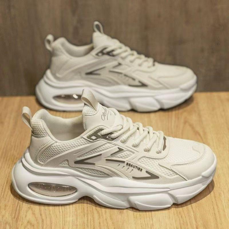 2025 Men's Breathable Trendy Sneakers: Versatile Thick Sole for Casual Running & Dad Style