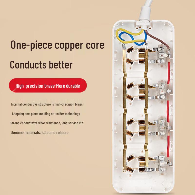 Jinghong 3-Outlet Power Strip with Independent Switches