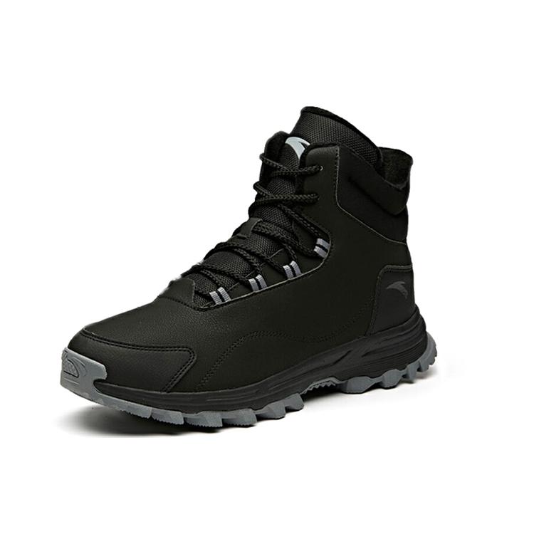 New Anta Anti Slip And Wear Resistant Height Increasing Warm High Top Sports Casual Shoes Black 11948960-1