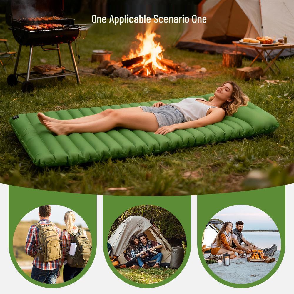 Ultra-Elastic Single Camping Mat: Moisture-Proof, Portable TPU Inflatable Mattress.