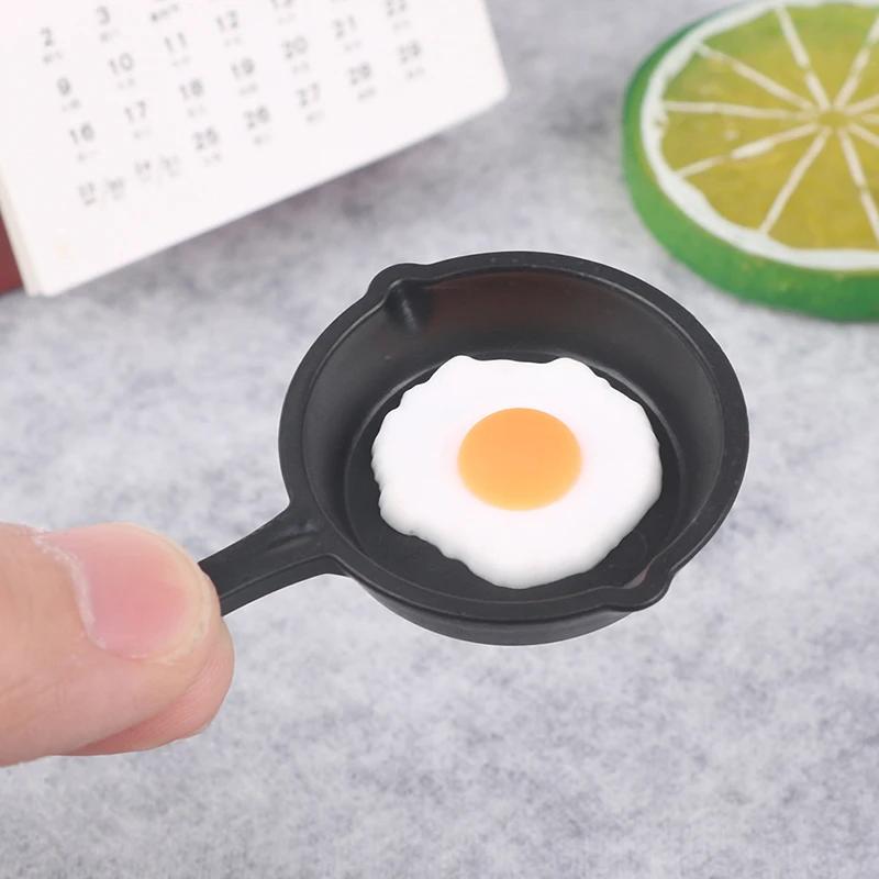 1Pc Dollhouse Miniature Egg Frying Pan 1/12 Mini Simulation Dolls House Cooking Ware Play Kitchen Toy Accessories-Toy