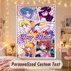 Custom Personalized Tapestry,Sailor Moon Print Custom Name Text Wall Art Hanging for Bedroom