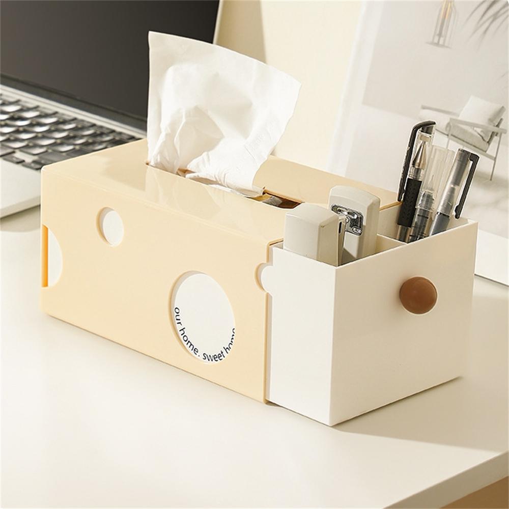 Household Cheese Styling Tissue Box Multifunction Napkin Storage Boxes Living Room Remote Control Organizer Desktop Paper Holder