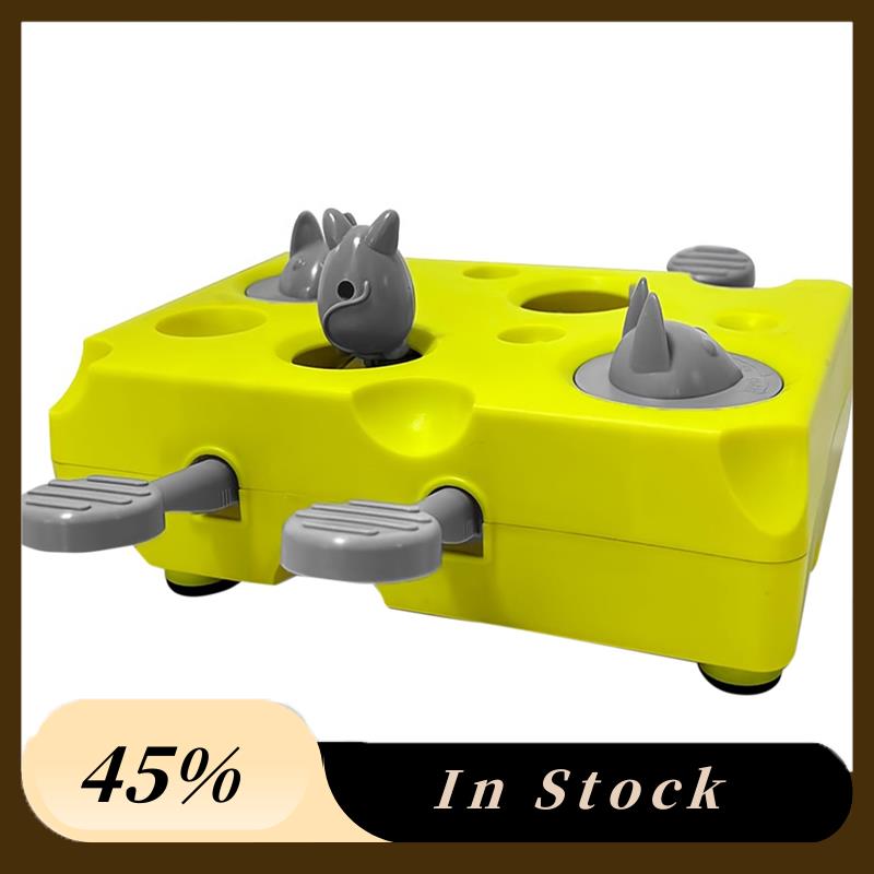 

A60zdurable Interactive Cat Puzzle Feeder -Foraging Game With Green Base& Gray Levers, Slow Release Mechanism, Mental Stimula