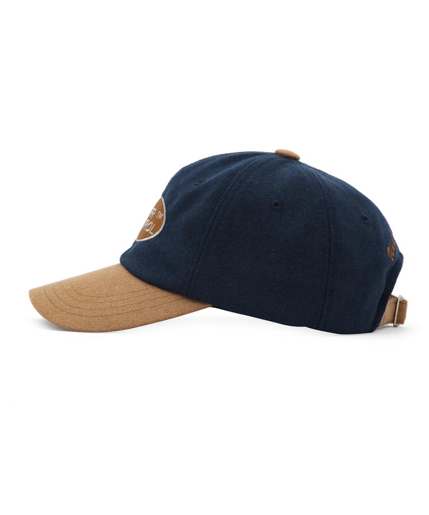 Eondeokeonteulol Autumn/Winter Flannel Color Block Soft Top Unisex Ball Cap Baseball Cap Circle Tm / Authentic Bb / Blue Flannel