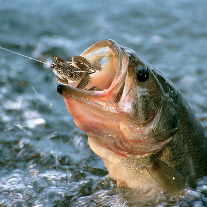 1 Stück Wobbler Weichköder 5,5 cm 5 g Augen Künstlicher Silikon-Froschköder mit Haken für Wels Barsch Barsch Hecht Angelzubehör