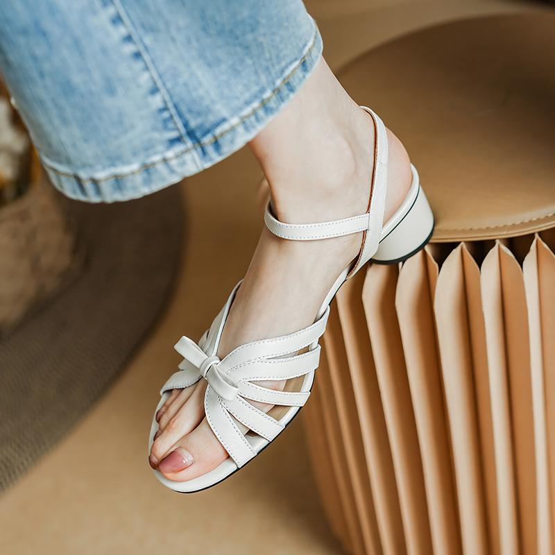 Fashion 2025 New Women Fashion High Heels Sandals Leather Square Heel Band Party Wedding Shoes Woman Prom Pumps Summer Shoes for Women