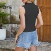 Women's Cropped Sweater Vest V Neck Button Down Crop Top Summer Casual Knit Sleeveless Cardigan for Teens Girls