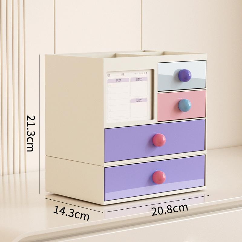 Desktop Drawer-Style Storage Box Dopamine Ins Style Student Desk Stationery Organization Large-Capacity Stackable Storage Rack