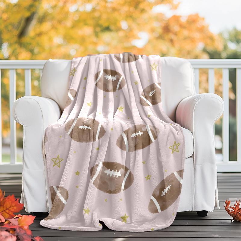 American Football Theme Printed Blanket - Perfect for Couch, Bed, Travel & Outdoor Use | Machine Washable, Cozy & Durable.