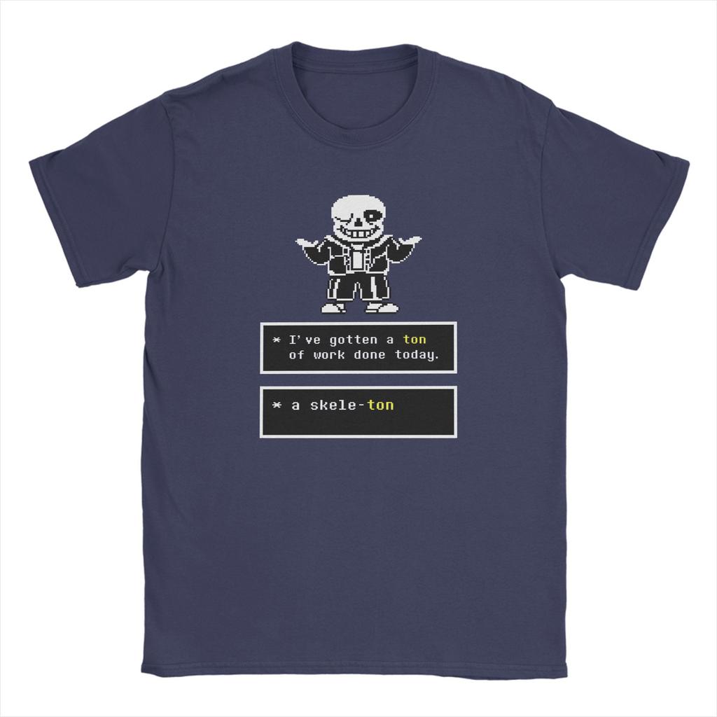 Game Undertales Sans Skeletons Bones T Shirts Men's  100% Cotton Casual T-Shirts O Neck  Tees Short Sleeve Tops Plus Size
