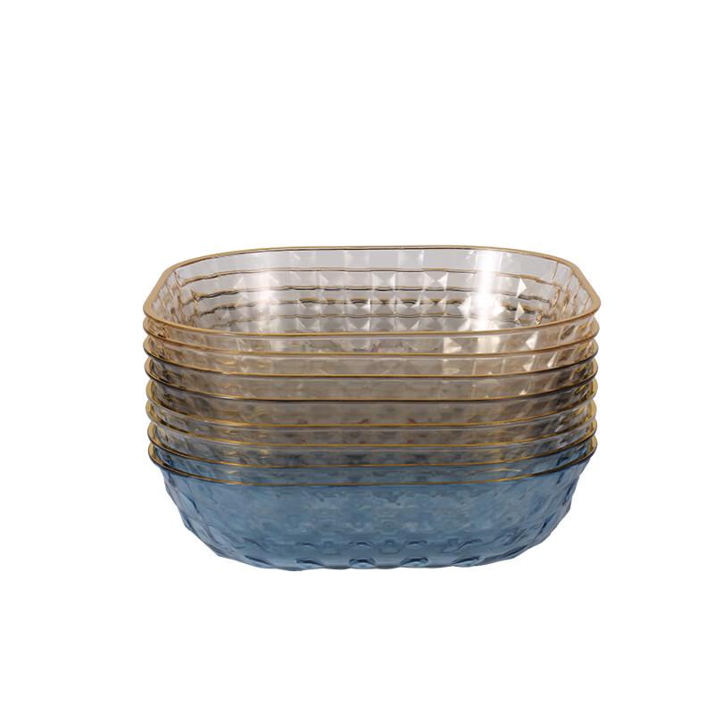 ZISIZ Light Luxury 3-Compartment Square Plastic Bone Dishes