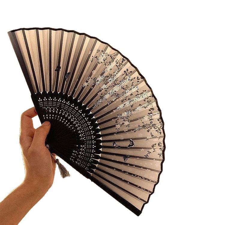 Ancient Chinese Style Portable Bamboo Folding Fan for Hanfu Dance Skirts