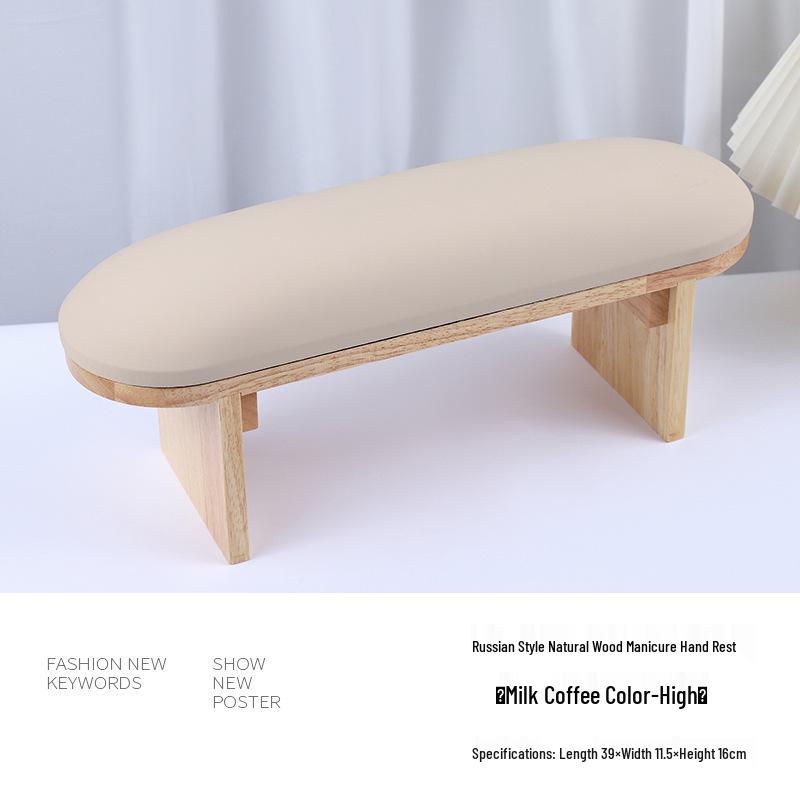 High-End Nail Art Cushion Set: Natural Wood Base & Japanese Leather Tools
