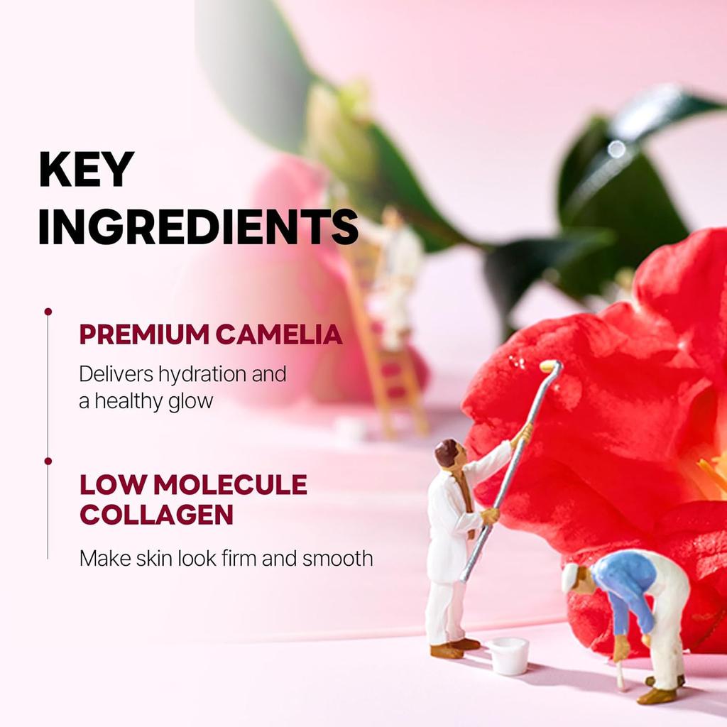 [korean Mask Set] ROUND LAB | Camellia Deep Collagen Firming Gel Mask 34g (4 Sheets) | Elasticity Boosting Mask