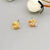Simple Light Luxury Women'S Earrings Cold Wind Beautiful Zircon Winding Stud Earrings