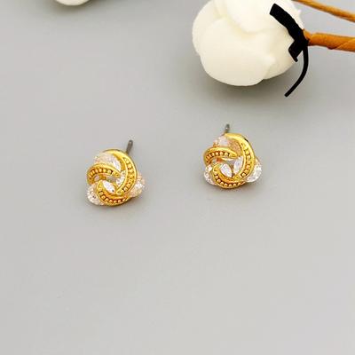 Simple Light Luxury Women'S Earrings Cold Wind Beautiful Zircon Winding Stud Earrings