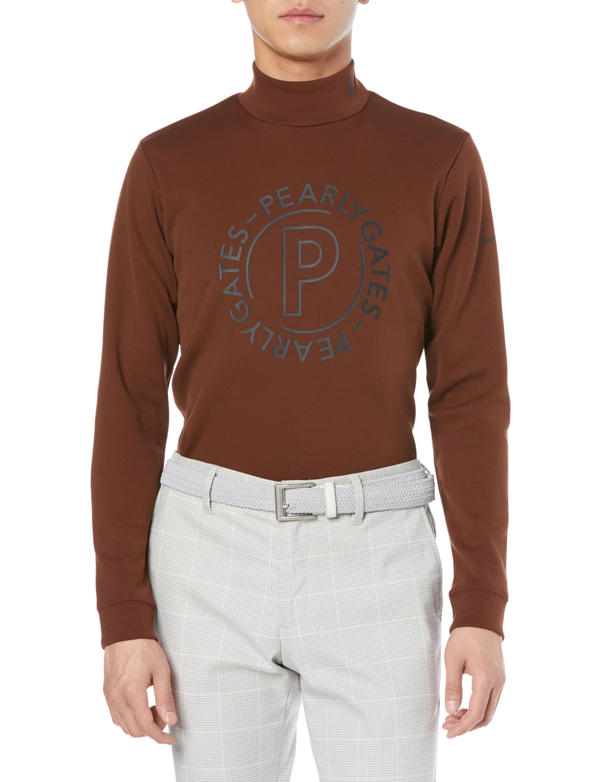 

Long Sleeve Mock Neck Shirt Kanoko Cardboard 3 [PEARLY GATES] Men s / 053-3266001 050_Brown [S]