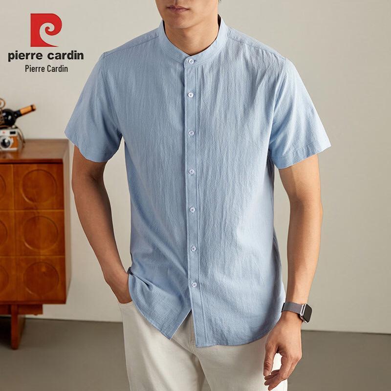 Pierre Cardin Men s Summer Linen Blend Short-Sleeve Henley Shirt 3XL