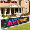 Happy Birthday Graffiti Banner, Vibrant Graffiti Style Lettering Design, Polyester Outdoor Fence Wall Door Party Decoration