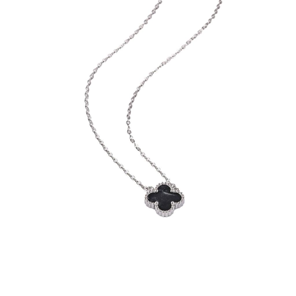Non-fading High-quality Jewelry Double-sided Four-leaf Clover Necklace Women's Live Broadcast Hot-selling Titanium Steel Collarbone Chain