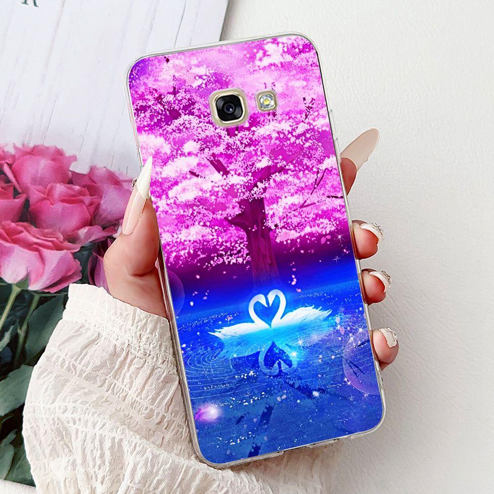 Clear For Samsung A5 2017 Case A520F Cute Cat Fashion Flower Funny Cool Painted Back Cover For Samsung Galaxy A5 2017 Phone Case
