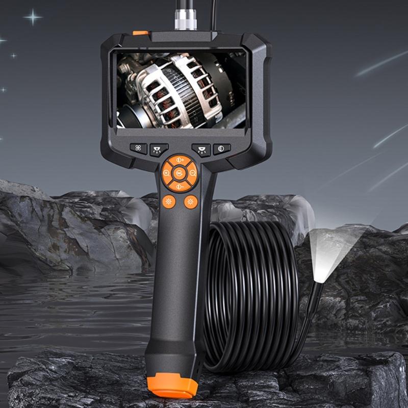Industrial Endoscope Waterproof 8mm Borescope with 4.3inch IPS Screen Scope Camera Inspection Camera USB C Rechargeable