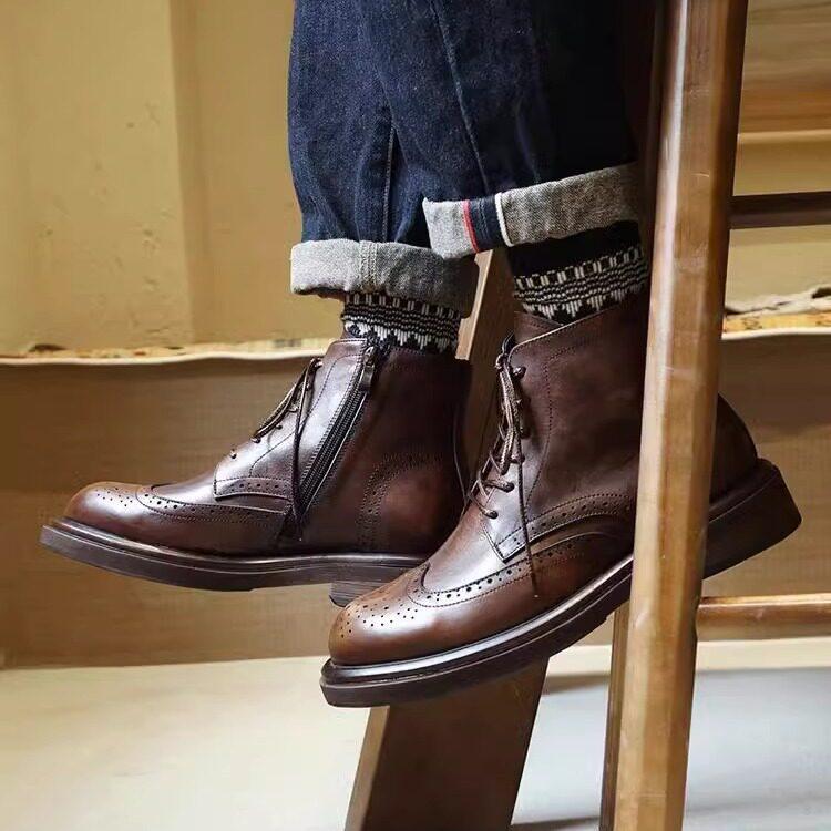 Men Women Martin Boots Autumn Winter Casual Ankle Boots Non‑Slip Wear‑Resistant Lace‑Up Shoes Outdoor Daily Footwear