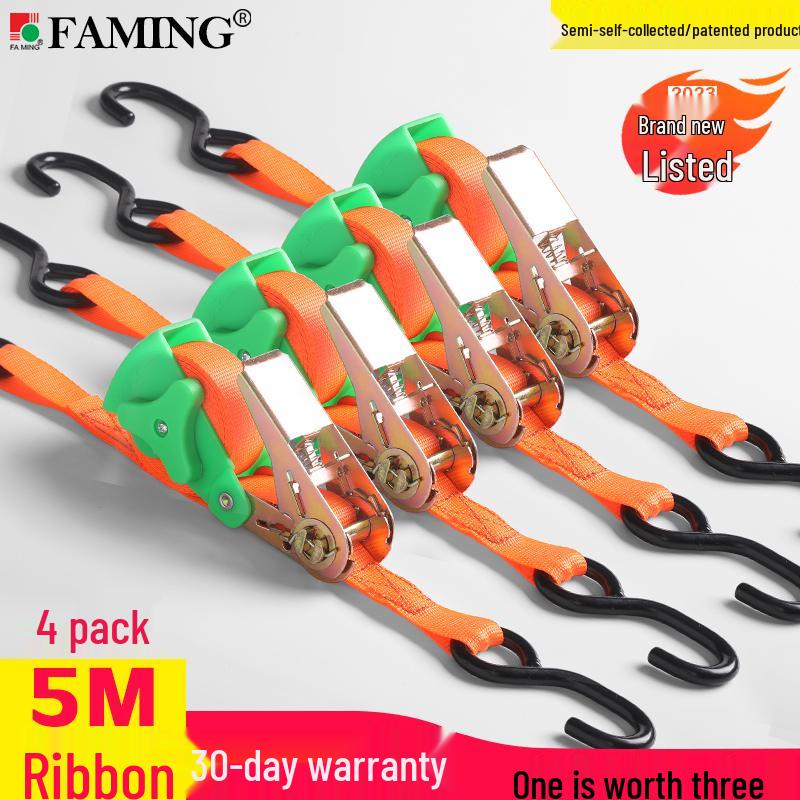 25mm Polyester Self-Driving Off-Road Luggage Ratchet Tie-Down Straps