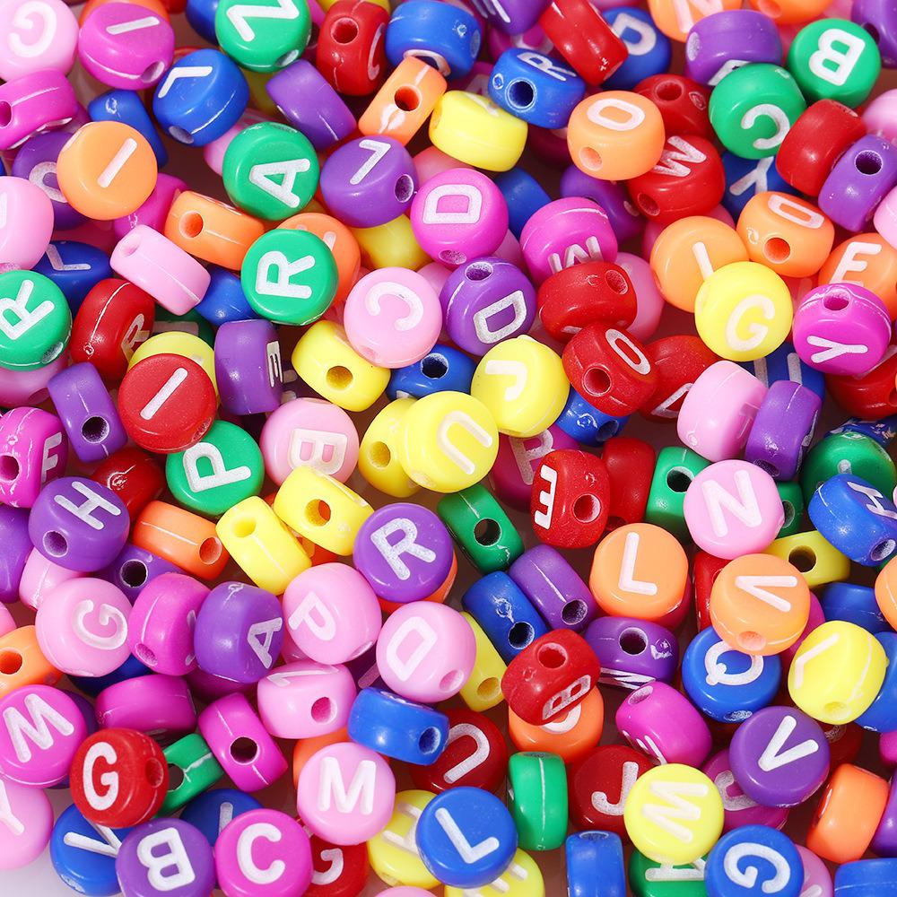 Acrylic Letter Beads for Kids' Jewelry Making – Educational DIY Beading Accessories