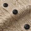 2024 Europäische Größe Frühling/Herbst Strickjacke: Zopfstrick, Langarm, Trendiger Verdickter Pullover