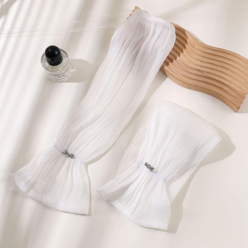 Sunshade Summer Thin Ice Sleeve  Silk Three Diamonds For Women Girls Driving Sunscreen  Arm Outdoor Solid Color Riding Sleeves