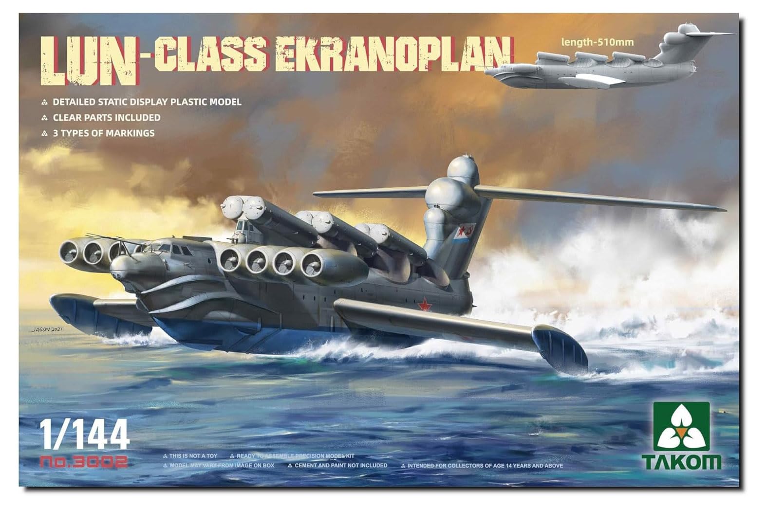 

Takom Soviet Ekranoplan Plastic Model Kit TKO3002 1/144 Lun-class