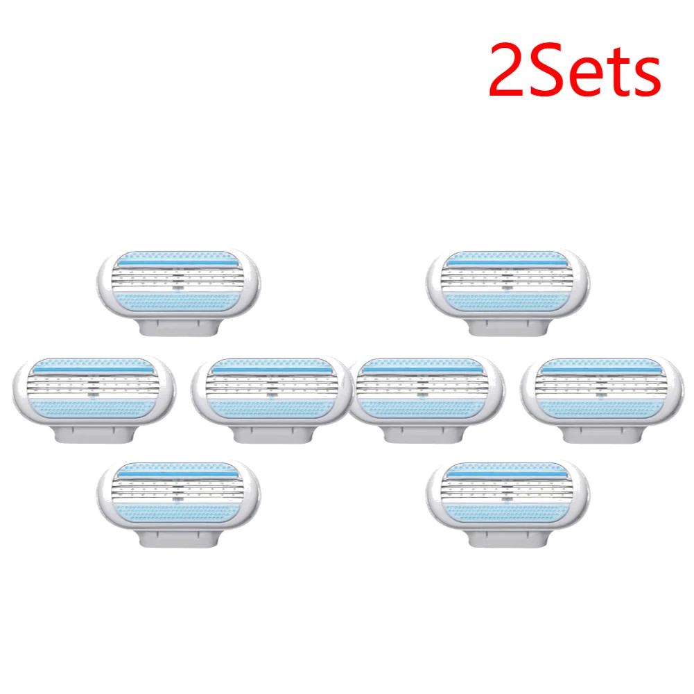 4-20Pcs Shaving Blades For Women Safety Sharpener razor For Razor Blade 3-Layer Replacement Head For Beauty Hair Removal Blades