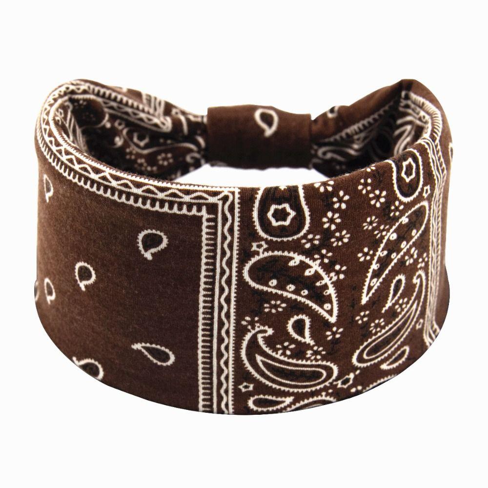 Bohemian Wide Cotton Stretch Headbands Elastic Women Headwrap New Striped Fabric Headband
