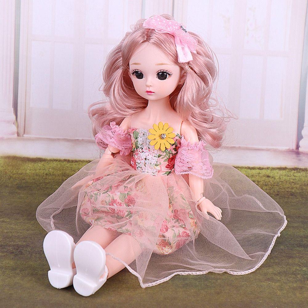 

Long Hair Princess Dress Up BJD Dolls High Heel Princess Makeup Ball Joint Doll Toddler style A