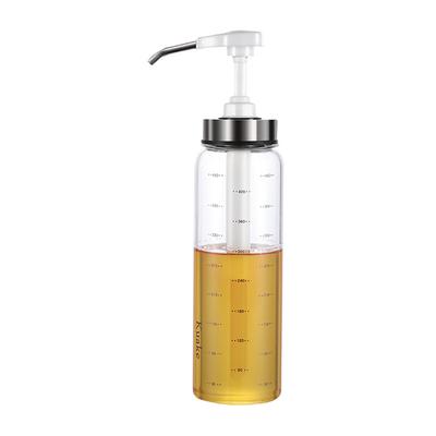 Bottiglia Dispenser Sciroppo Salsa Vetro Dispenser Olio d'Oliva Con Collo Largo Testina Pompa a Pressione Forniture per Cucina