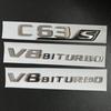 FCUI6 3D Black C63S Logo Letters V8 BITURBO Badge Car Rear Star Sticker Trunk AMG Emblem For Mercedes Benz AMG W205 C205 Accessories