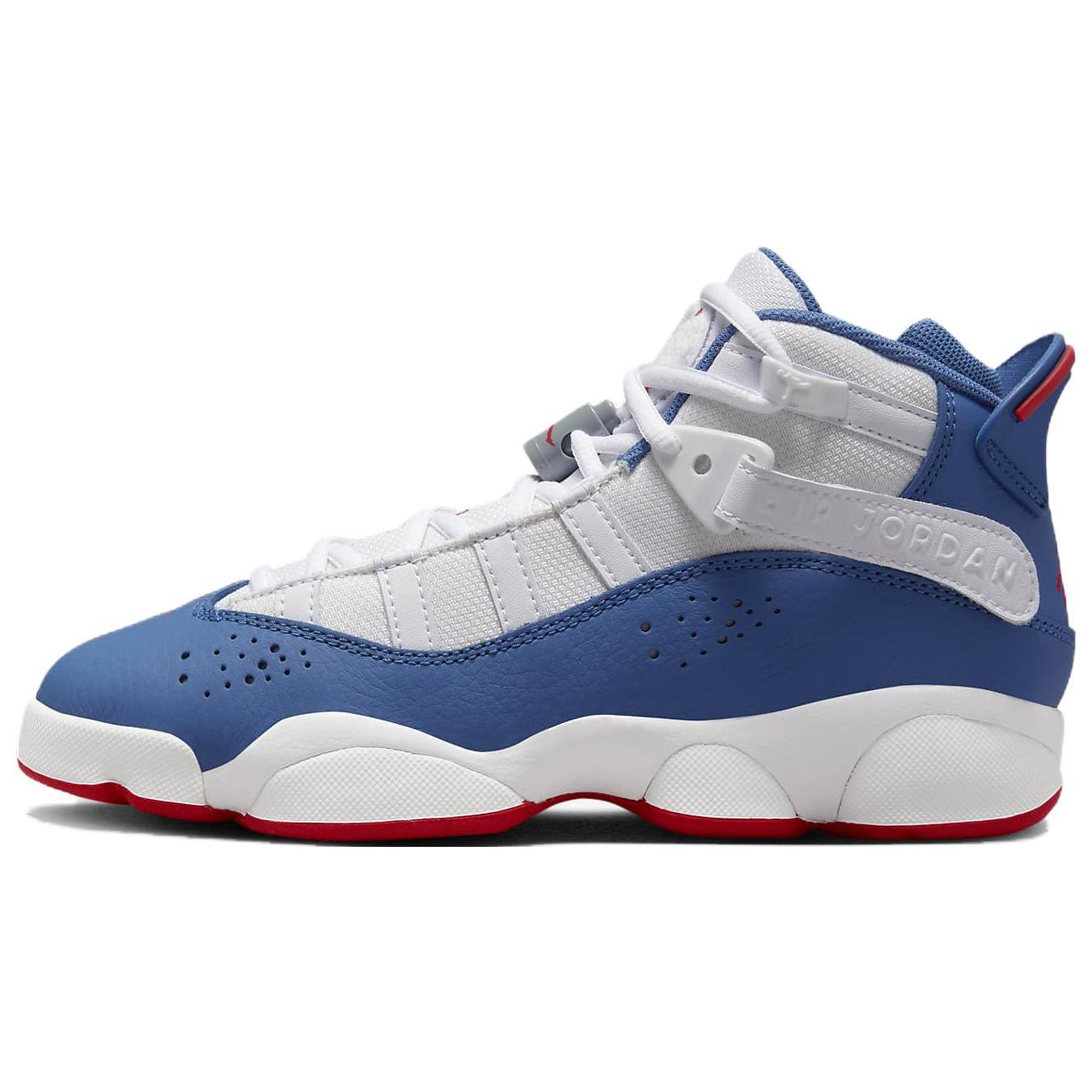 

New Air Jordan 6 Rings White True Blue GS 323419-140 36.5