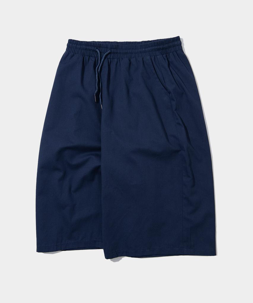 BLACK MOMENT [2Pack] Bermuda Wide Unisex Half Cotton Elastic Waist Shorts