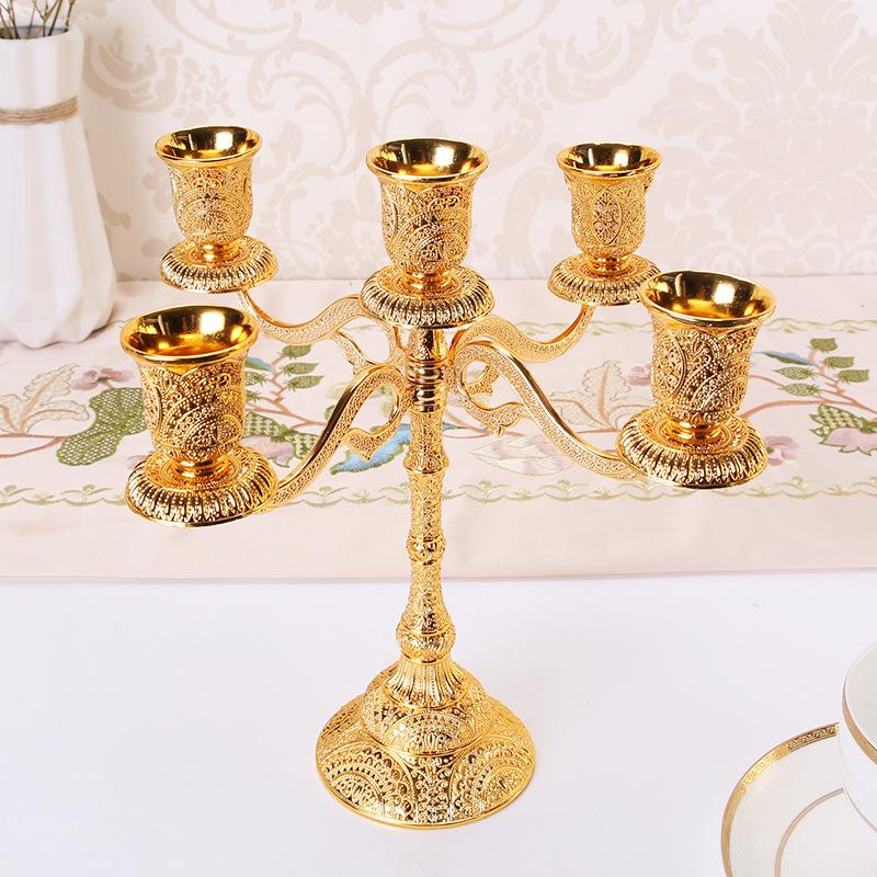 Wedding 5 Five-head Three-head Candlestick European Candlestick Table Candlelight Dinner Hotel Home Decoration Ornament