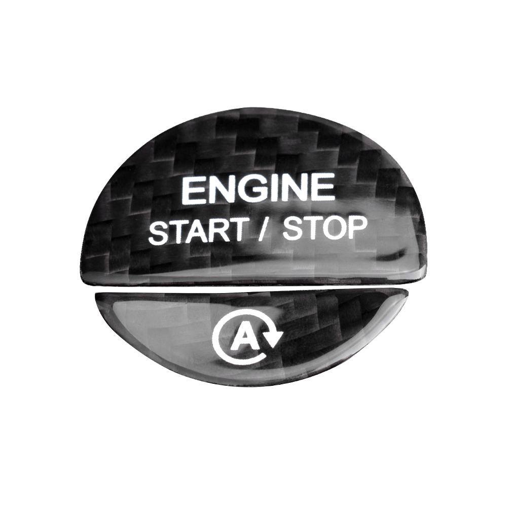 Real Soft Carbon Fiber Car Engine Start Stop Switch Cover For Mercedes Benz C Class W206 S Class W223 2024 Accessories