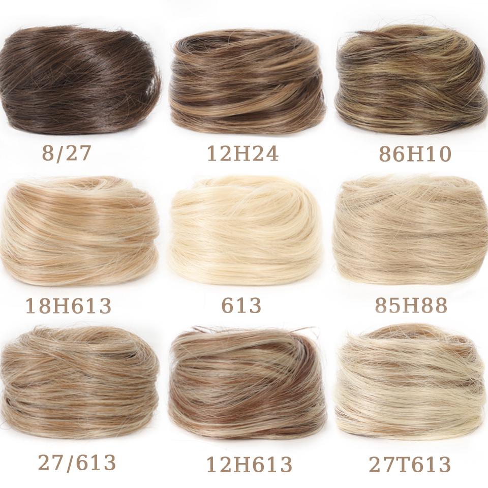 1PC Synthetic Hair Bun Curly Straight Hair Messy Bun Scrunchies Updo Hair Bands Elastic Band Hairpieces For Women Straight Fring