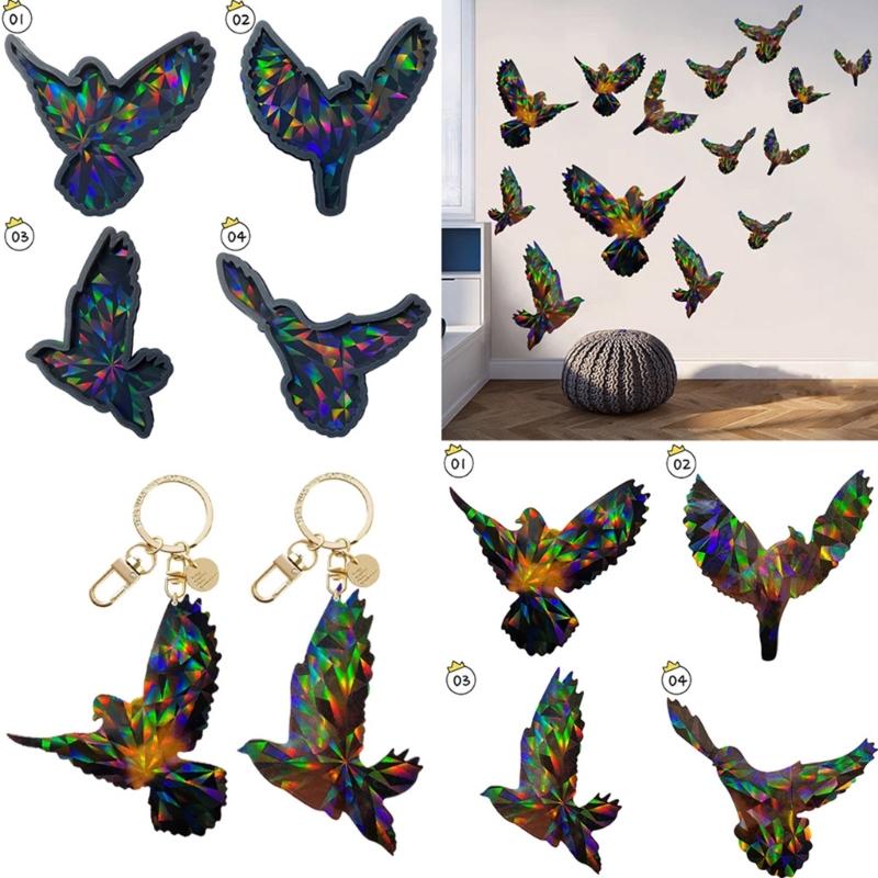 Shiny Glossy Silicone Eagle Holographic Molds Light Shadow Pendant Mold DIY Ornaments Jewelry Epoxy Crafting Mold